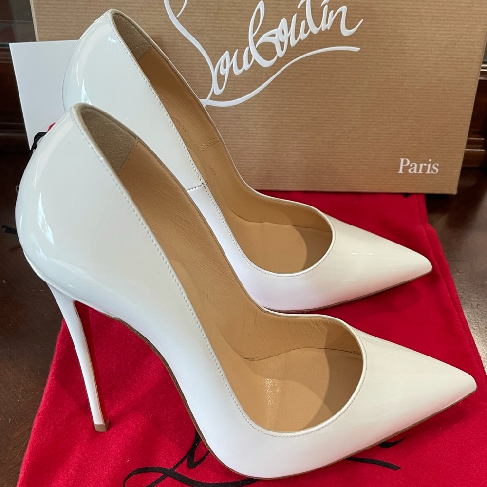 Never Used- Christian Louboutin So Kate 120mm Wht